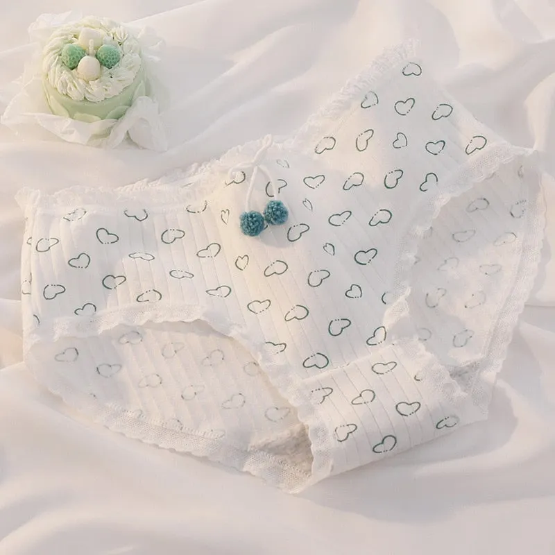 M-XL Women's Cotton Underwear Panties Girl's Comfort Lovely Briefs Mid Waist Seamless Floral Underpants Female Lingerie