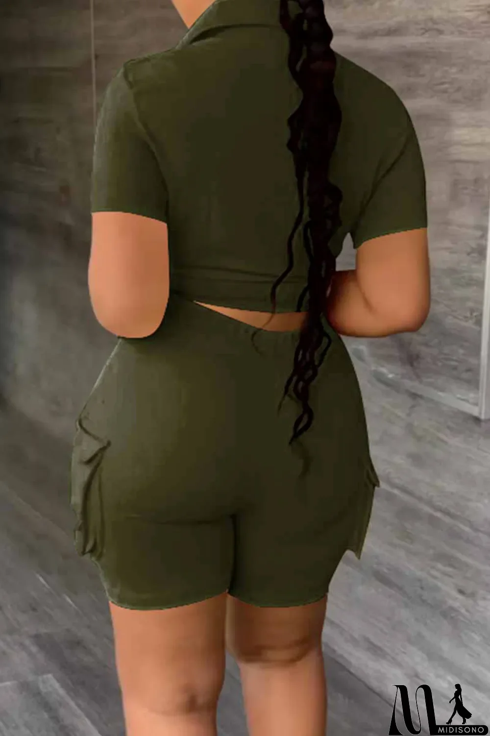 MidiSono - Sky Blue Casual Street Print Letter Turndown Collar Short Sleeve Two Pieces