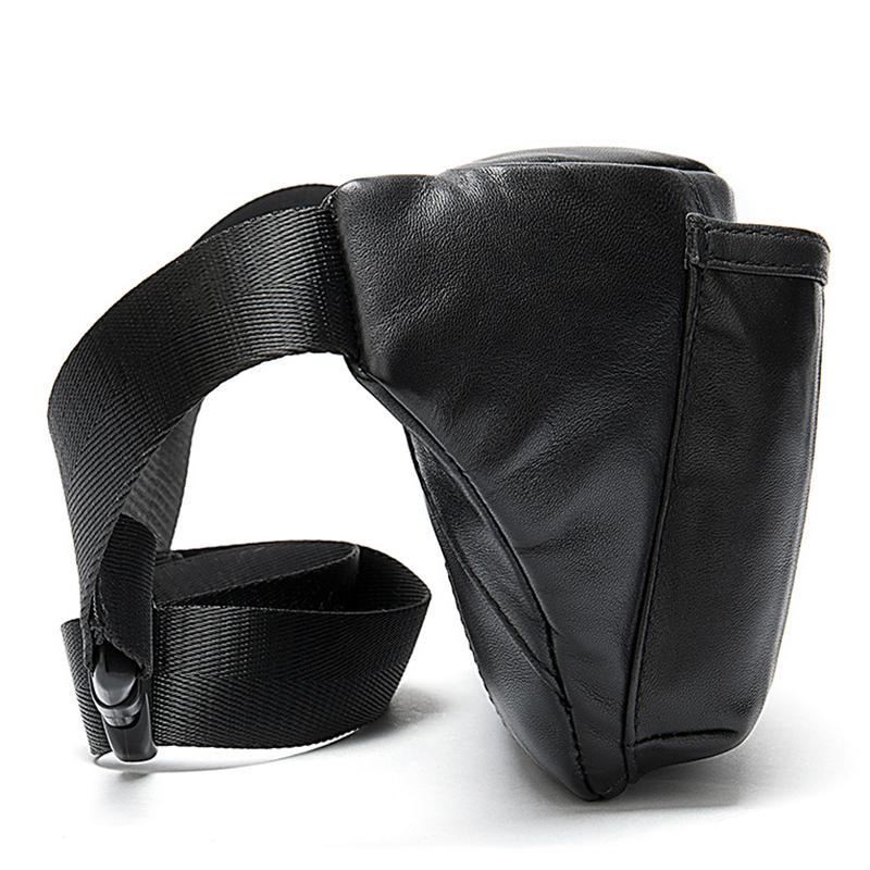 Simple Leather Sports Chest Bag Solid Color Soft Retro Waist Bag Crossbody Bag