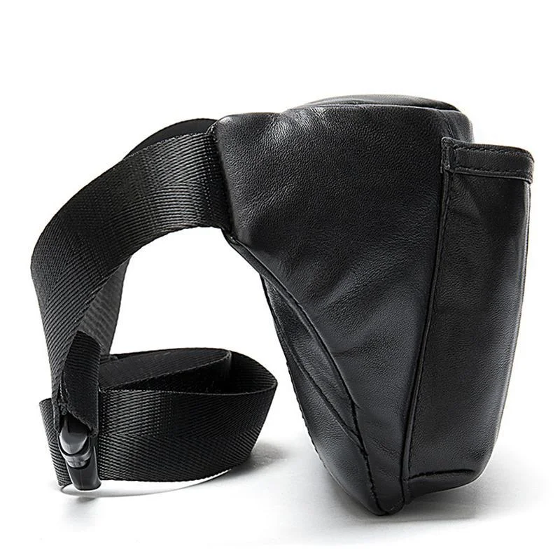 Simple Leather Sports Chest Bag Solid Color Soft Retro Waist Bag Crossbody Bag