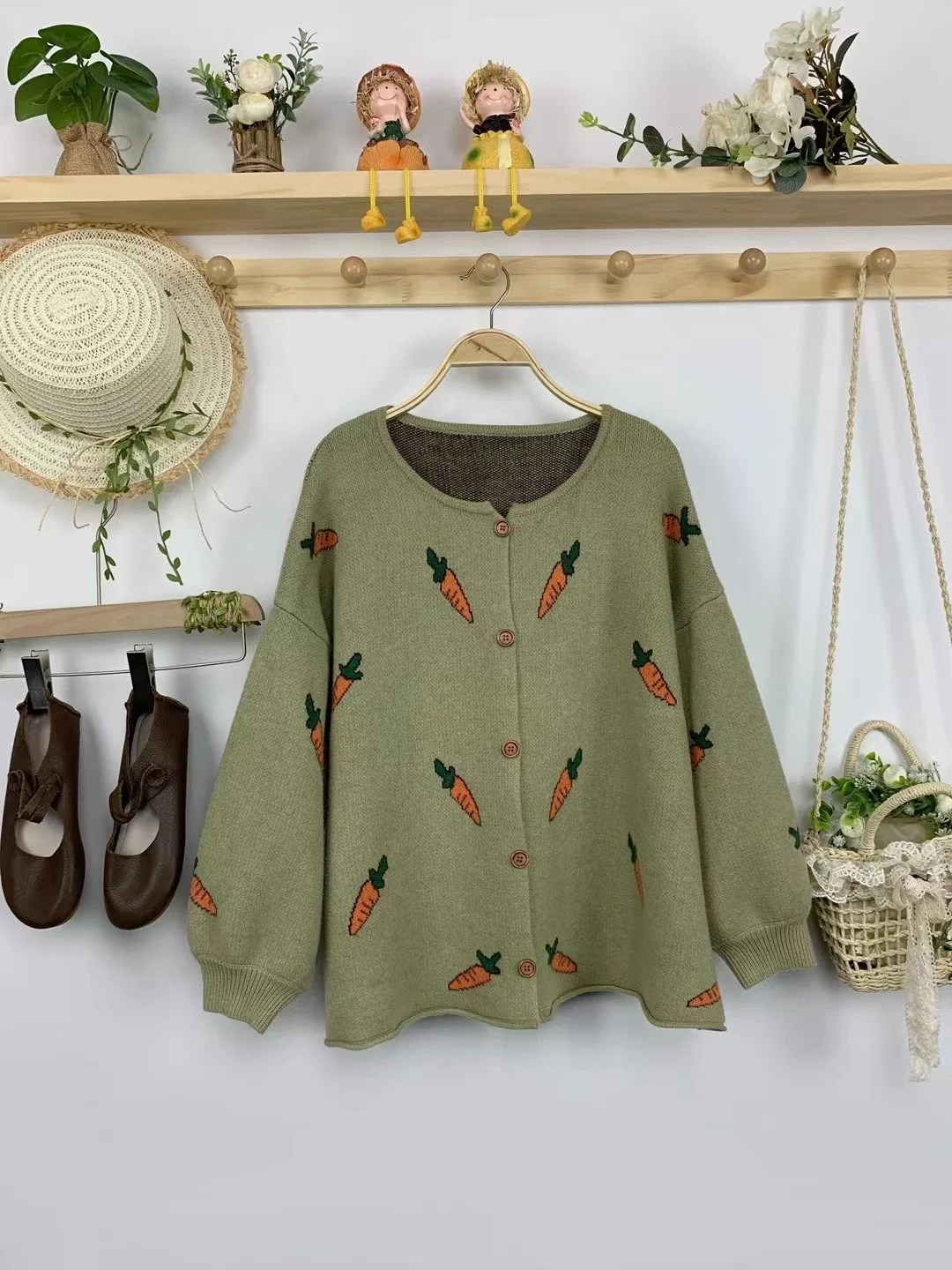 Chicfifth Sweater Women Winter Long Sleeve High Quality Autumn Vintage Top Knitted Cardigan