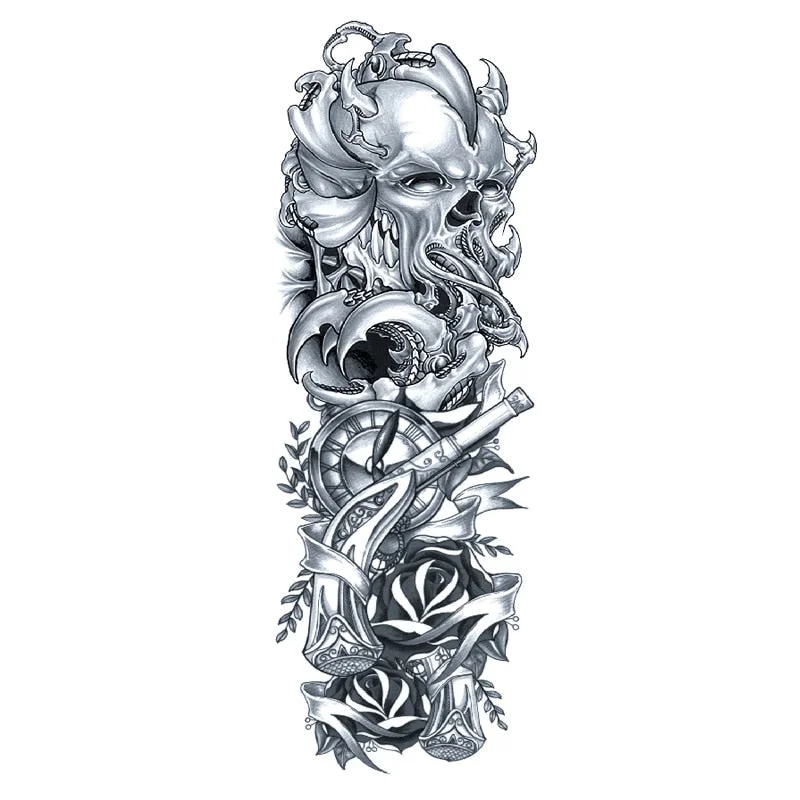 Body Art Arm Fake Sleeve Tattoos For Men Waterproof Wolf Tiger Chinese Dragon Sticker Temporary Fox Tattoo Waterproof Sleeves 303