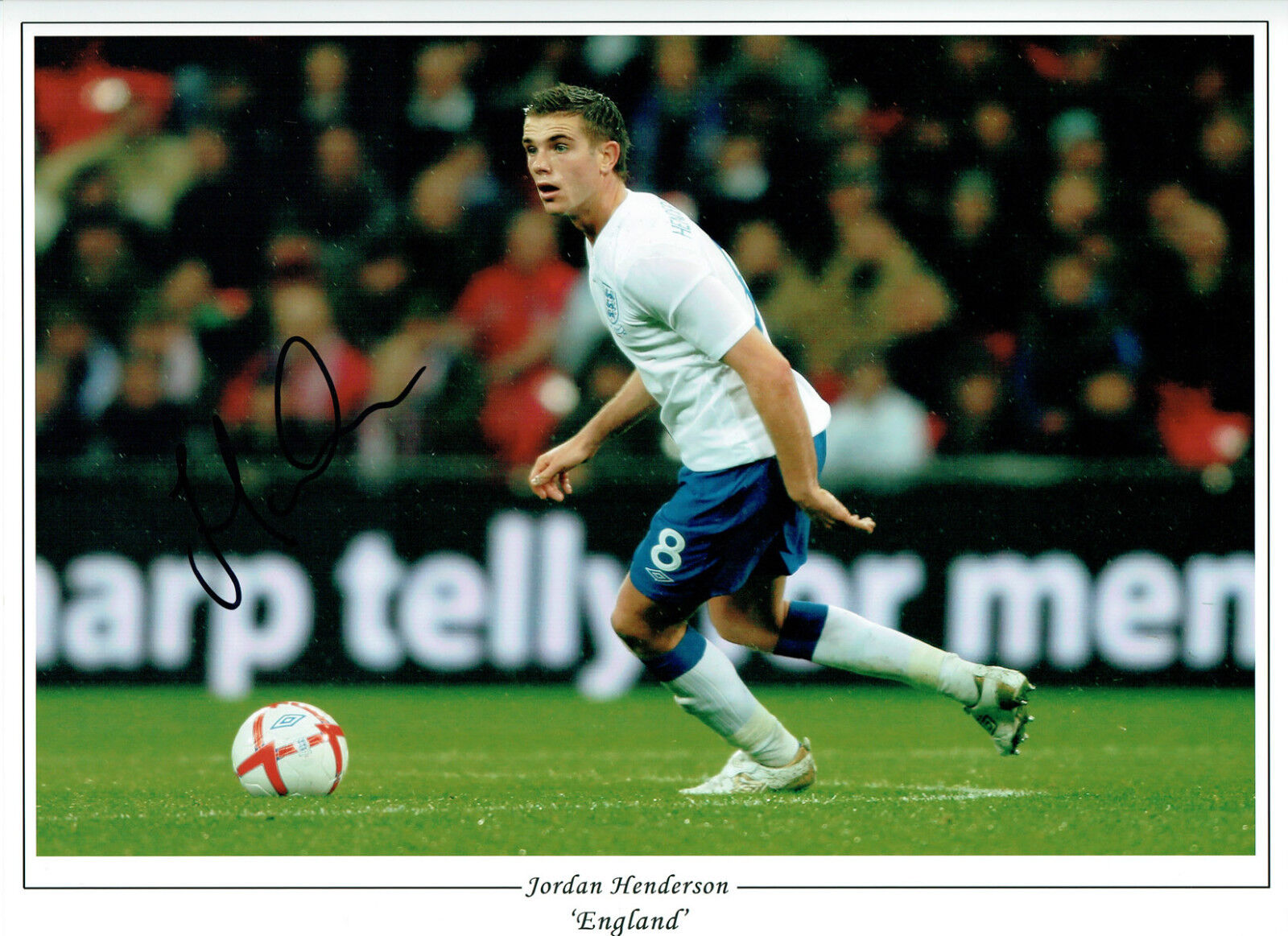 Jordan HENDERSON Signed Autograph 16x12 England Football Photo Poster painting AFTAL COA