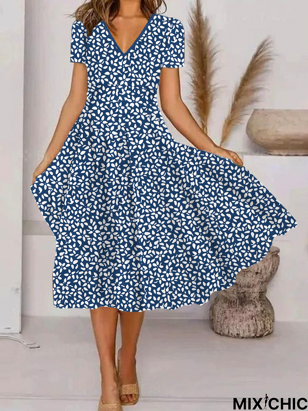 Casual Floral Summer Micro-Elasticity Daily Loose Midi Best Sell Others Dresses for Women