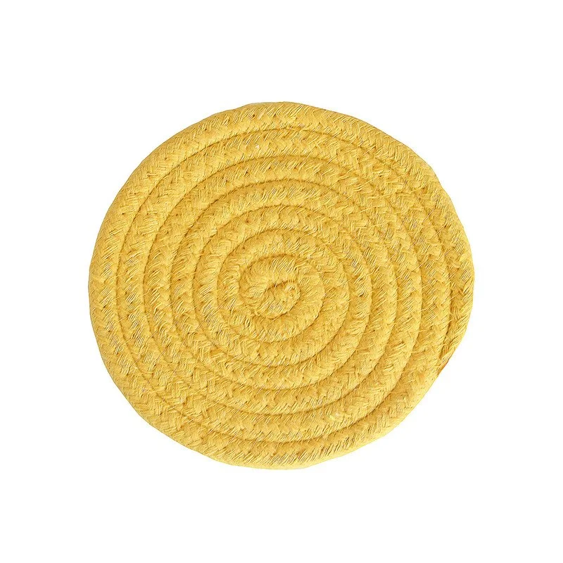Handmade Cotton Rope Placemat Hand Woven Table Mats Napkin Tableware Drink Cup Coaster Insulation Pad Kitchen Dinner Home Decor