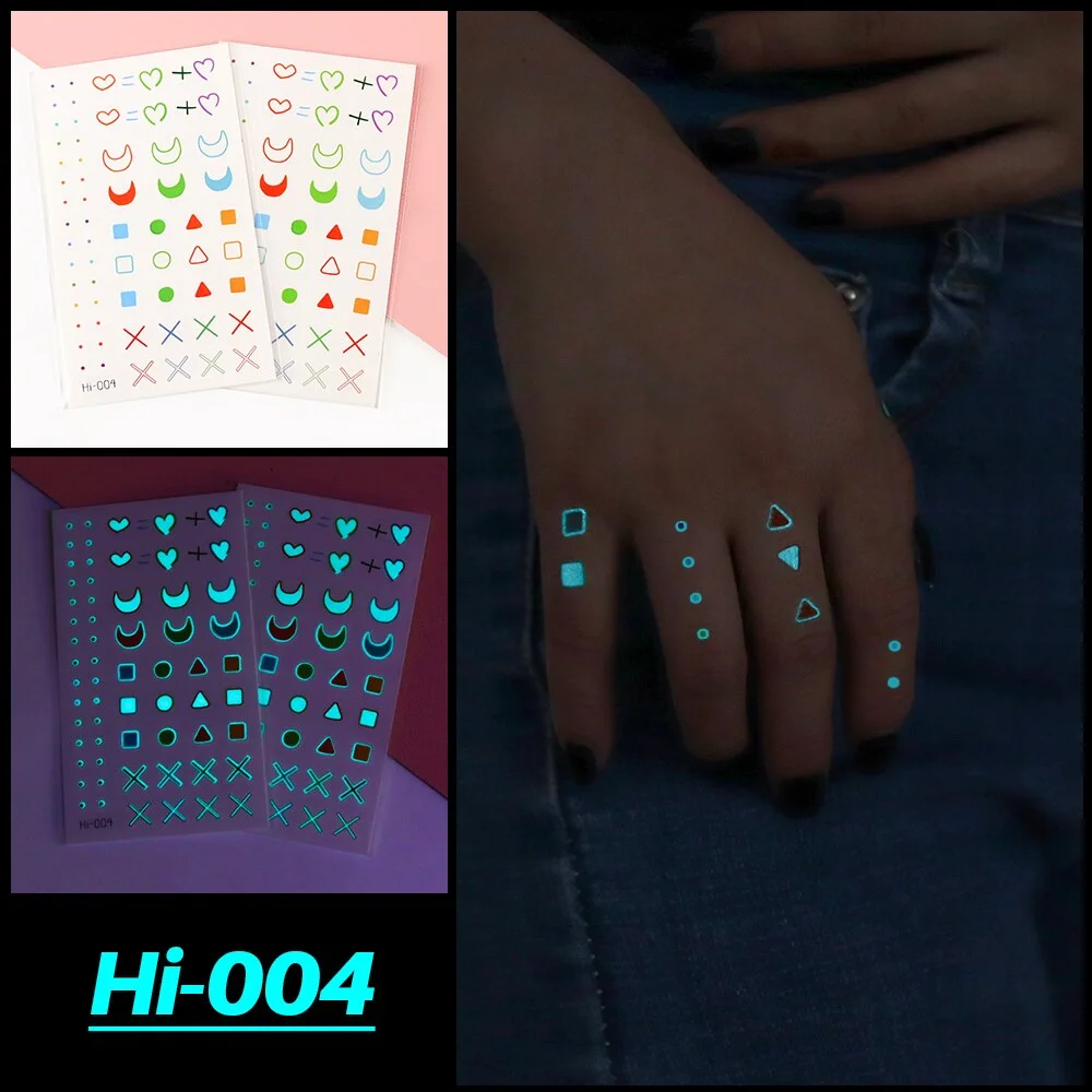 Sdrawing Luminous Tattoo Hand Finger Starry Star Universe for Kids Fake Tattoo Glowing In Dark Waterproof Temporary Tattoo Stickers