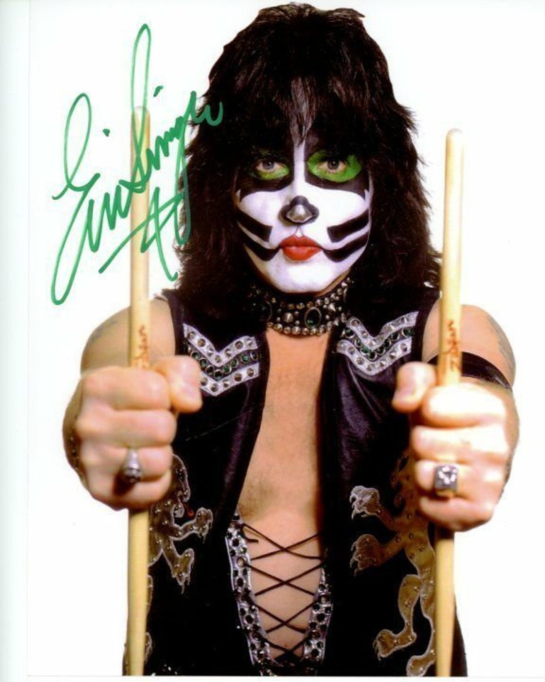 Eric singer signed autographed kiss drummer Photo Poster painting