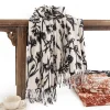 Autumn Winter Warm Floral Tassels Shawl Scarf