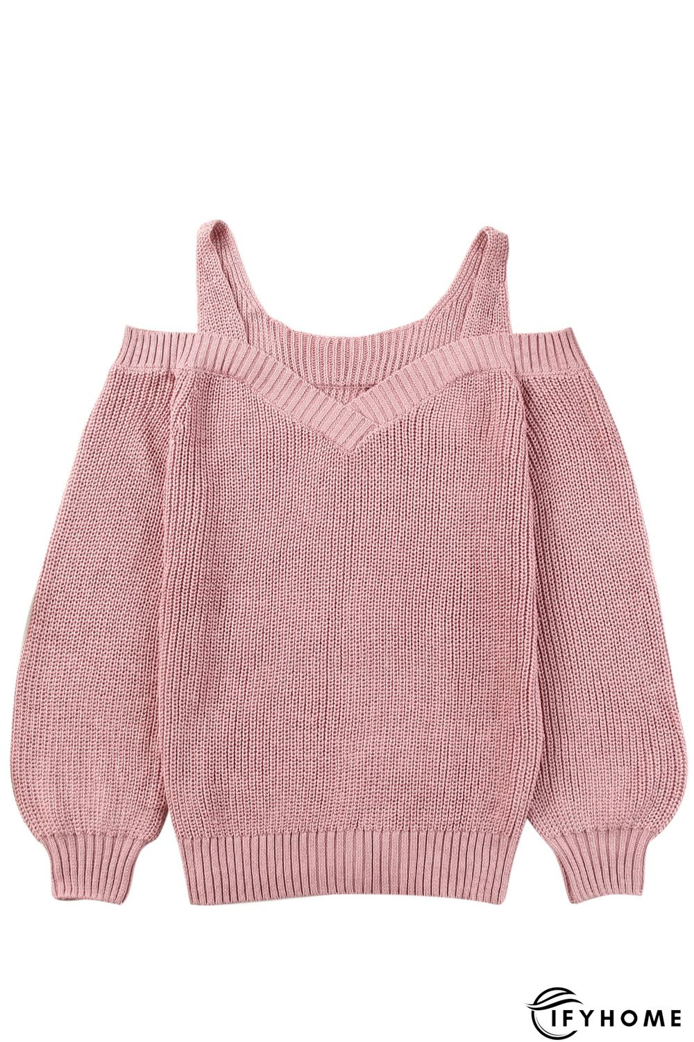 Pink Dew Shoulder Juliette Knitted Sweater | IFYHOME