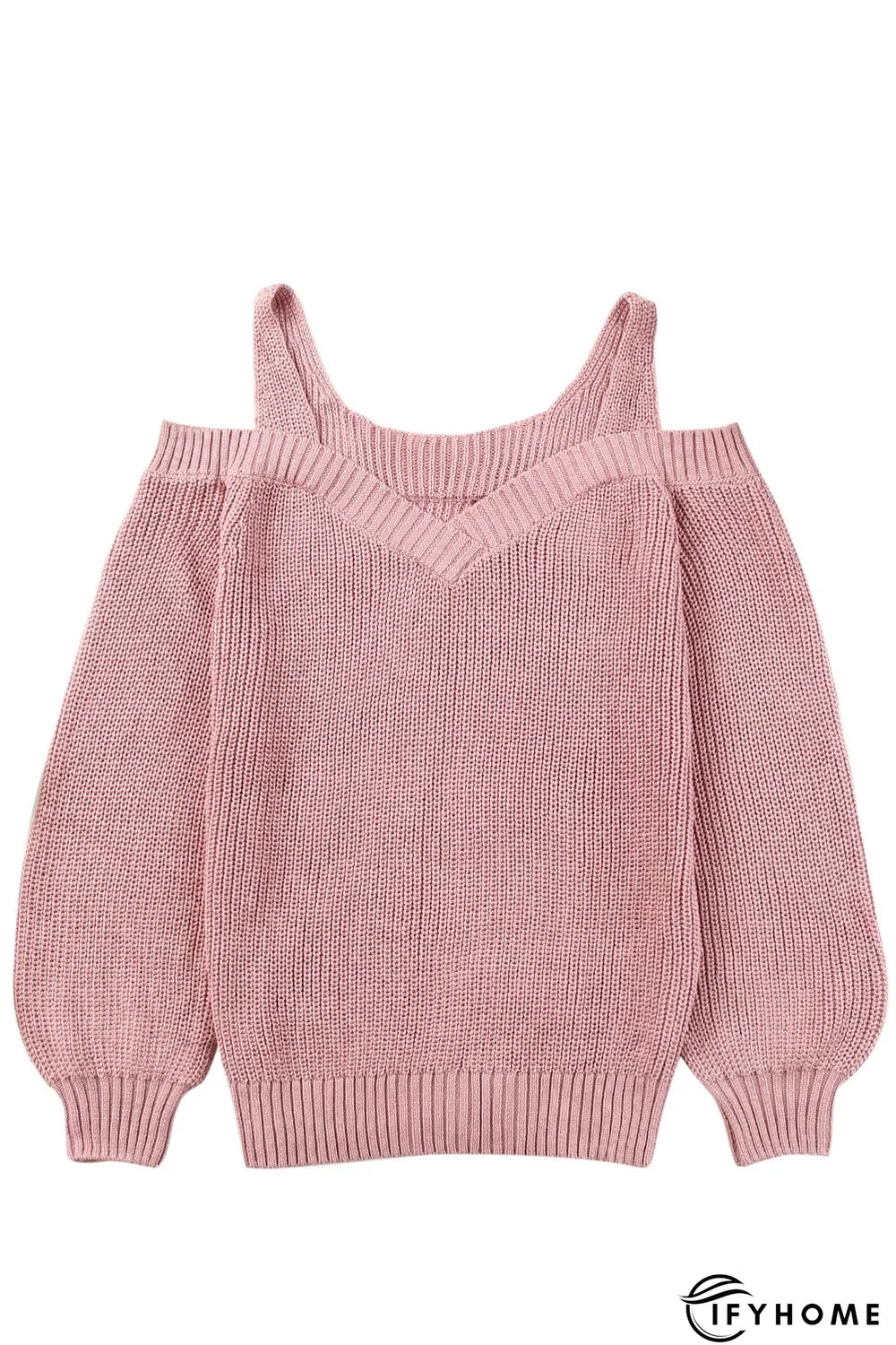 Pink Dew Shoulder Juliette Knitted Sweater | IFYHOME