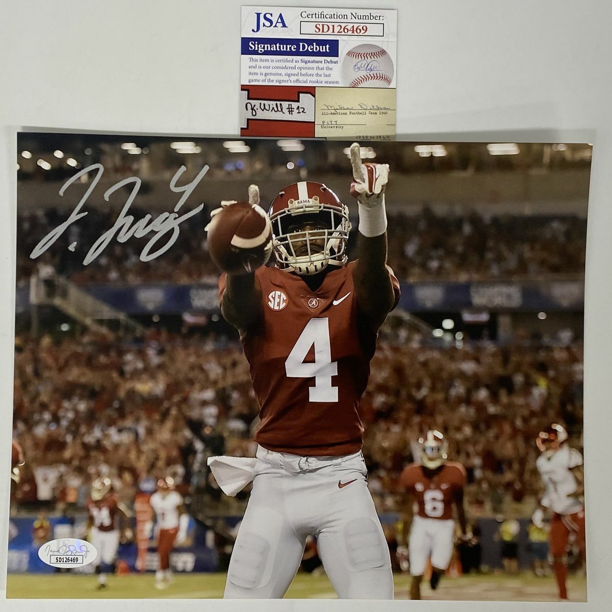 Autographed/Signed JERRY JEUDY Alabama Crimson Tide 8x10 College Photo Poster painting JSA COA 9