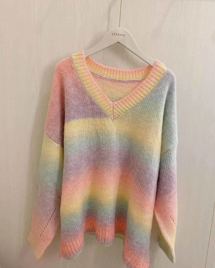 Rainbow Knitted Sweater SP15375