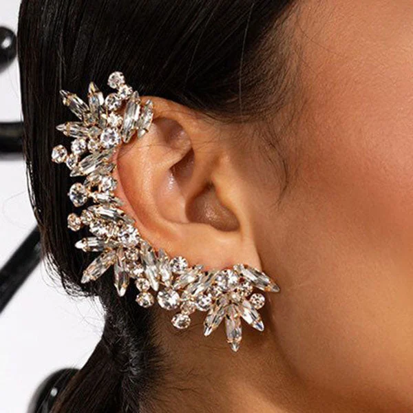 1Piece Rhinestone Glamorous Irregular Earrings