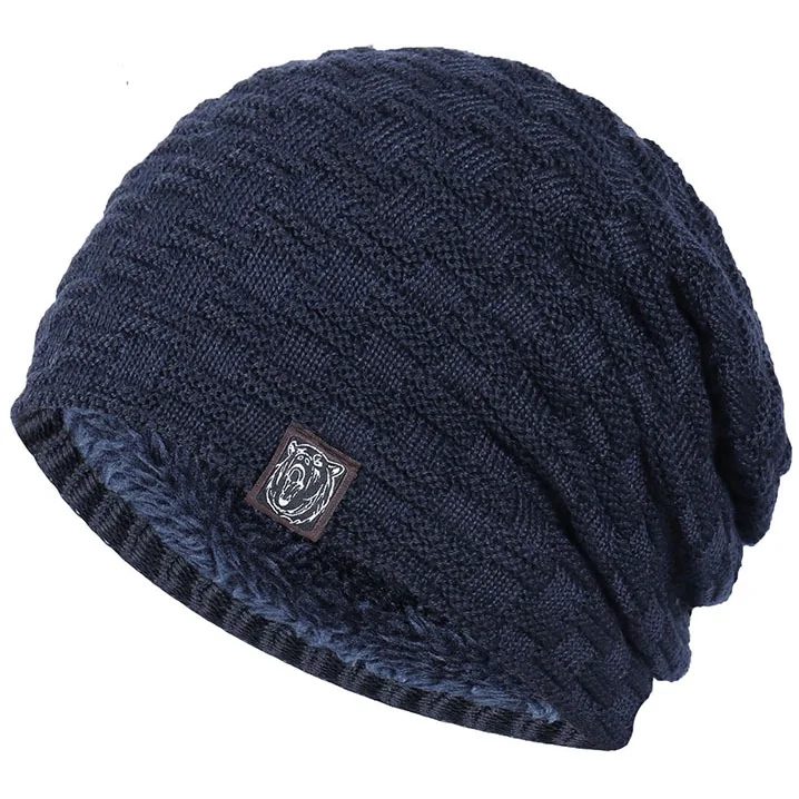 Men's Outdoor Skiing Cashmere Thick Wool Hat Knitted Hat-inspireuse