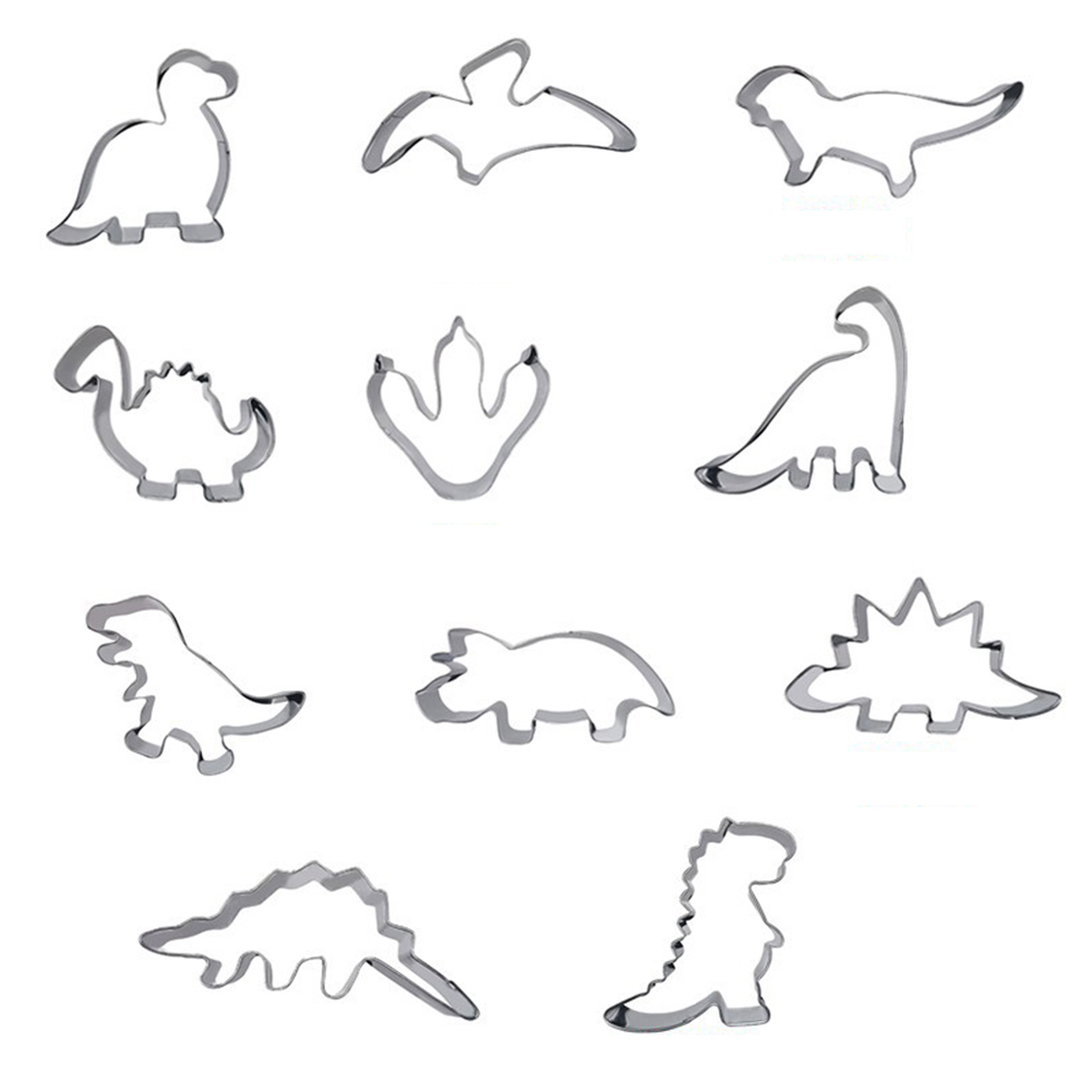 

11pcs Cookie Biscuit Cutters Mold Stainless Steel Dinosaur Shape DIY Mould, 501 Original