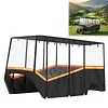 [US Local Warehouse] Fits 6-Person Golf Cart Rain Cover with Transparent Windshield & Reflective Strips 600D Waterproof Oxford Fabric Outdoor Golf Cart Protector Compatible with Club Car & for EZGO