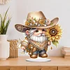 Diamond Painting Single-Side Cowboy Gnome Desktop Diamond Art Kit for Home Decor