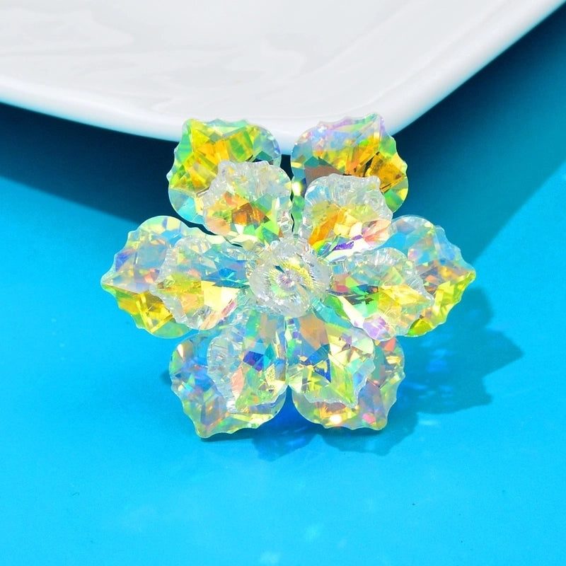3 Pieces Sweet Pin Flower Alloy Crystal Women’S Brooches