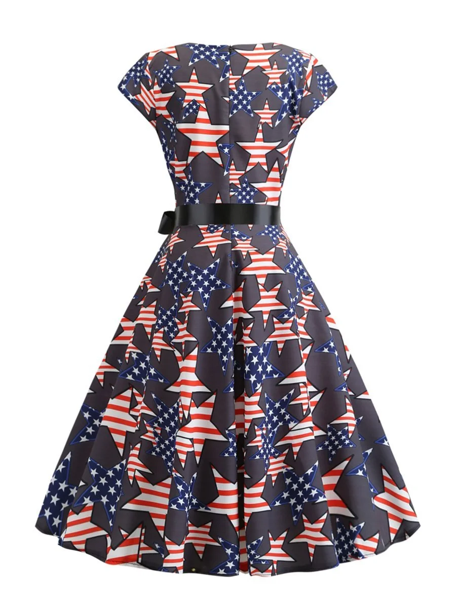 Swing Dress American Flag 1950s Dress