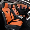 FLORICH Seat Covers for Cars, Waterproof Automotive Seat Covers, Leather Car Seat Covers 2 Pack, Universal Front Seat Cushion Protector for Most Cars Trucks SUV-Black&Orange