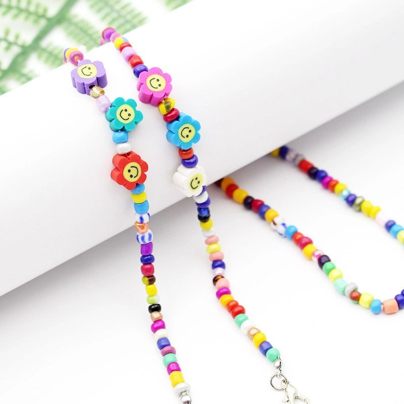 Casual Minimalist Geometric Crystal Unisex Glasses Chain