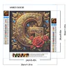 >SALE<5D DIY Full Round Drill Diamond Painting Flower Letter G Decor Art Craft 30x30cm