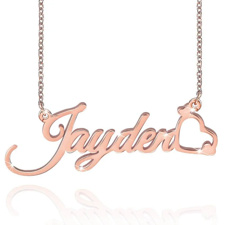Personalized Name Necklace Nameplate With Heart