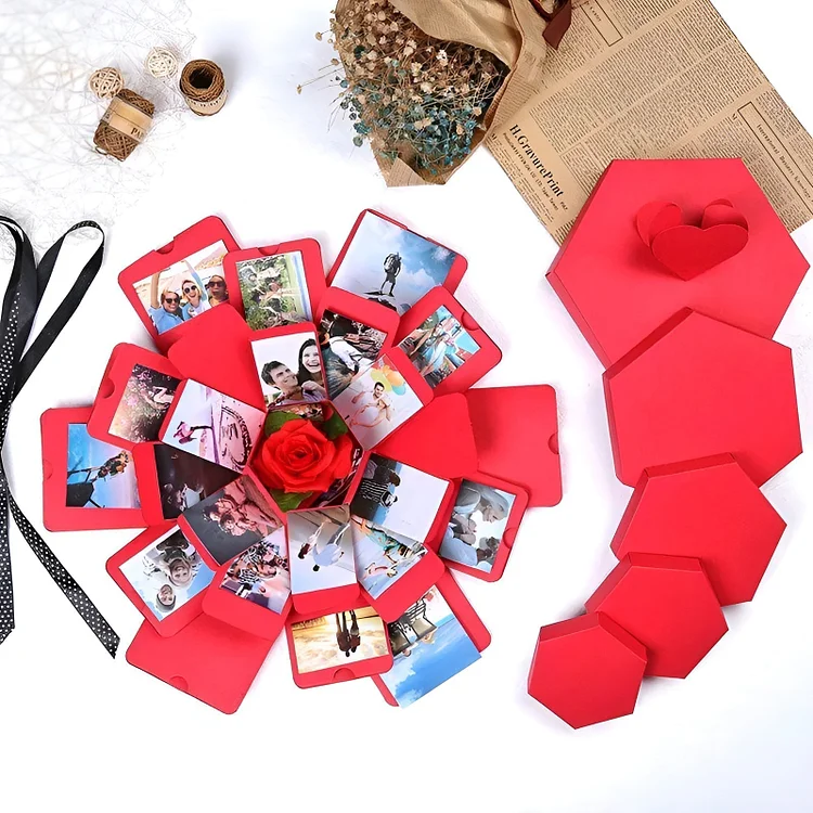   🥳🎁Handmade creative photo DIY album surprise explosion box