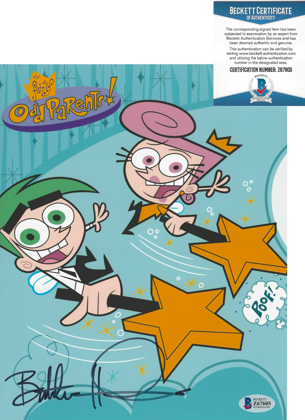 BUTCH HARTMAN SIGNED THE FAIRLY ODD PARENTS CREATOR 8x10 Photo Poster painting BECKETT COA BAS