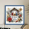 (US Only)Nativity Cross Stitch Kit 40x40cm DIY 14CT Thread Art Needlework White Fabric