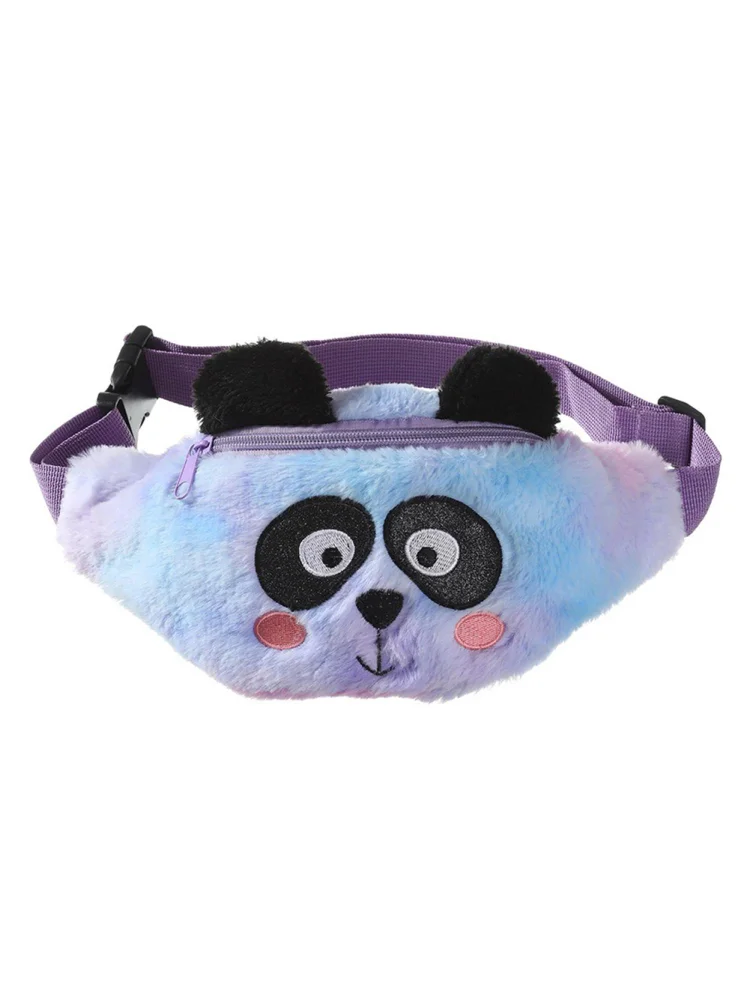 Cute Panda Kids Waist Bag Fanny Pack Plush Belt Chest Zipper Purse (Multi)
