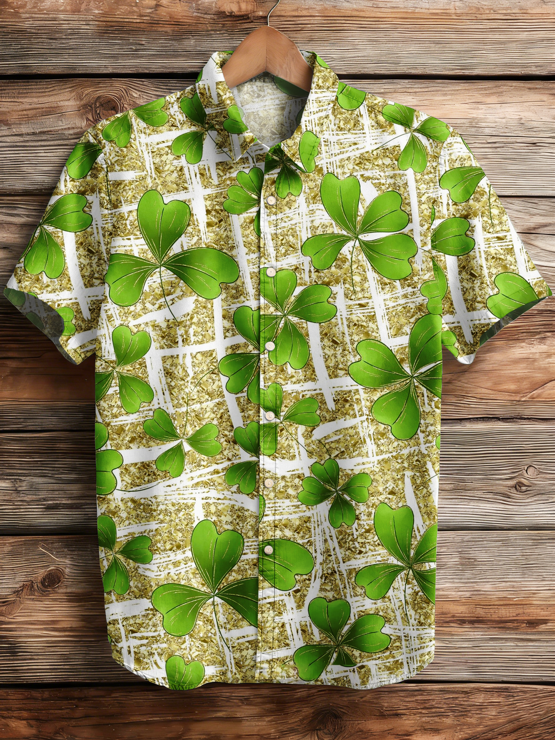 St. Patrick's Clover Casual Shirt PLUSCLOTHESMAN