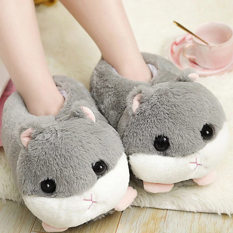 Women's Slippers for Home Winter Warm Plush Fur Slippers Lovely Cartoon Bedroom Slippers Women Indoor Bedroom Female Shoes