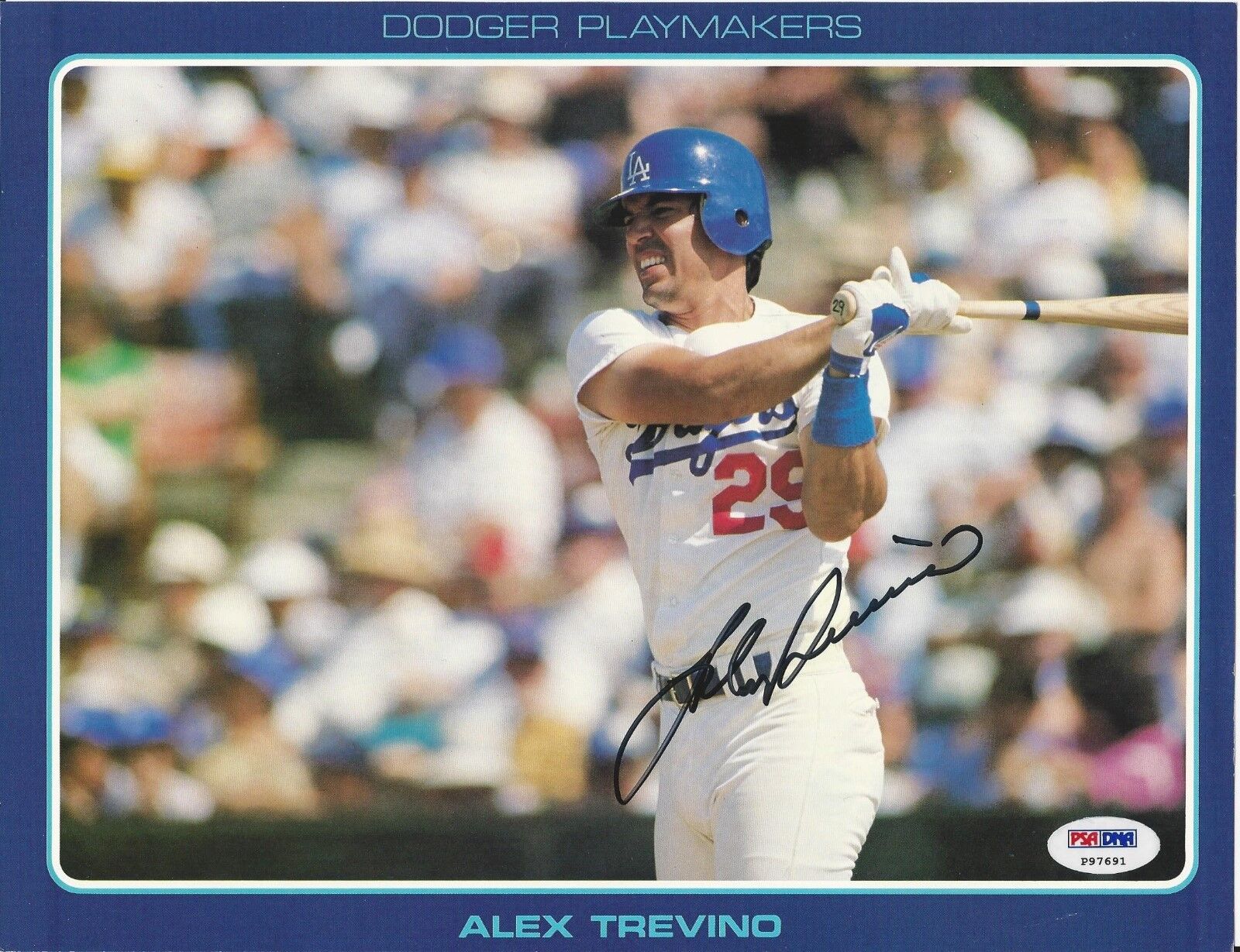 Alex Trevino LA Dodgers Playmakers signed 8x10 stat Photo Poster painting PSA/DNA # P97691