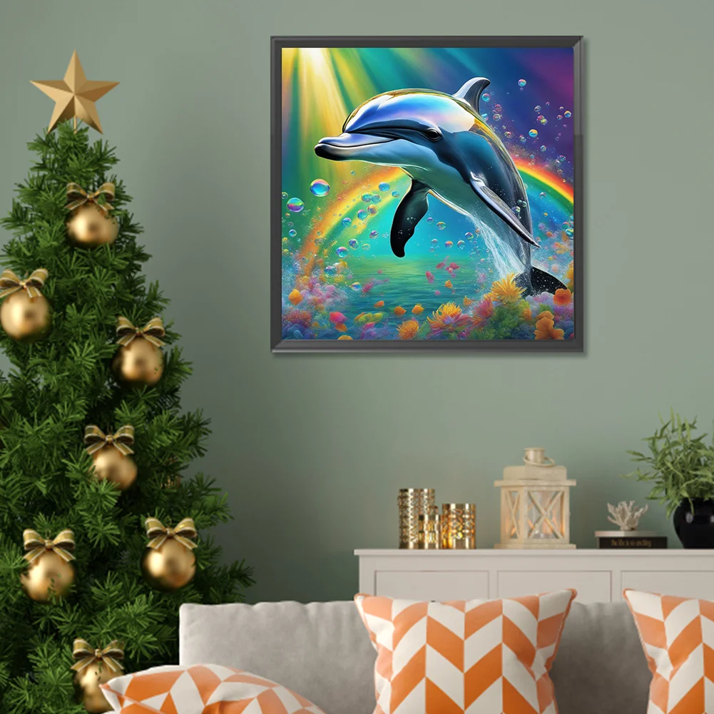 Diamond Painting - Full Round Drill - Dolphin(Canvas|30*30cm)