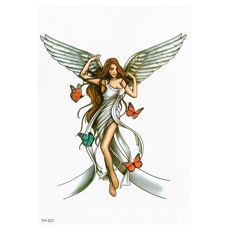 Waterproof Temporary Tattoo Sticker Butterfly Flower Wing Fake Tatto Flash Tatoo Tatouage Temporaire Back Chest For Women Girl