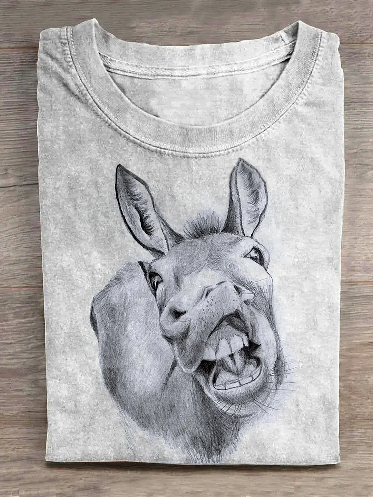 Teecade Teecade  Open-mouthed Donkey T-shirt