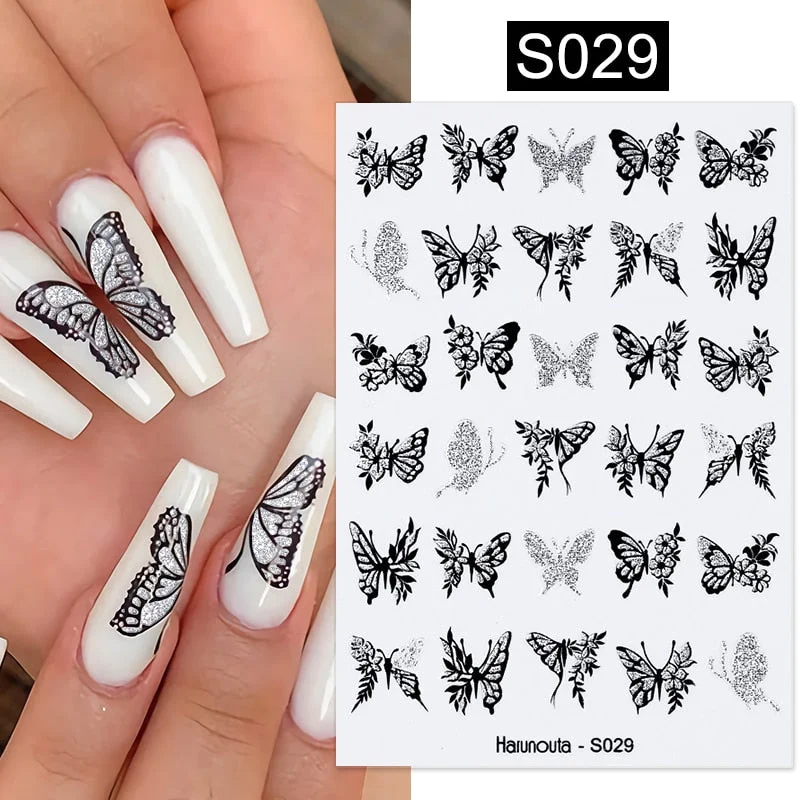 1PC Succulent Plants Flower 3D Nail Sticker Spring Floral Leaves Adhesive Transfer Decals Slider DIY Nail Art Decoration-Nail Inspo