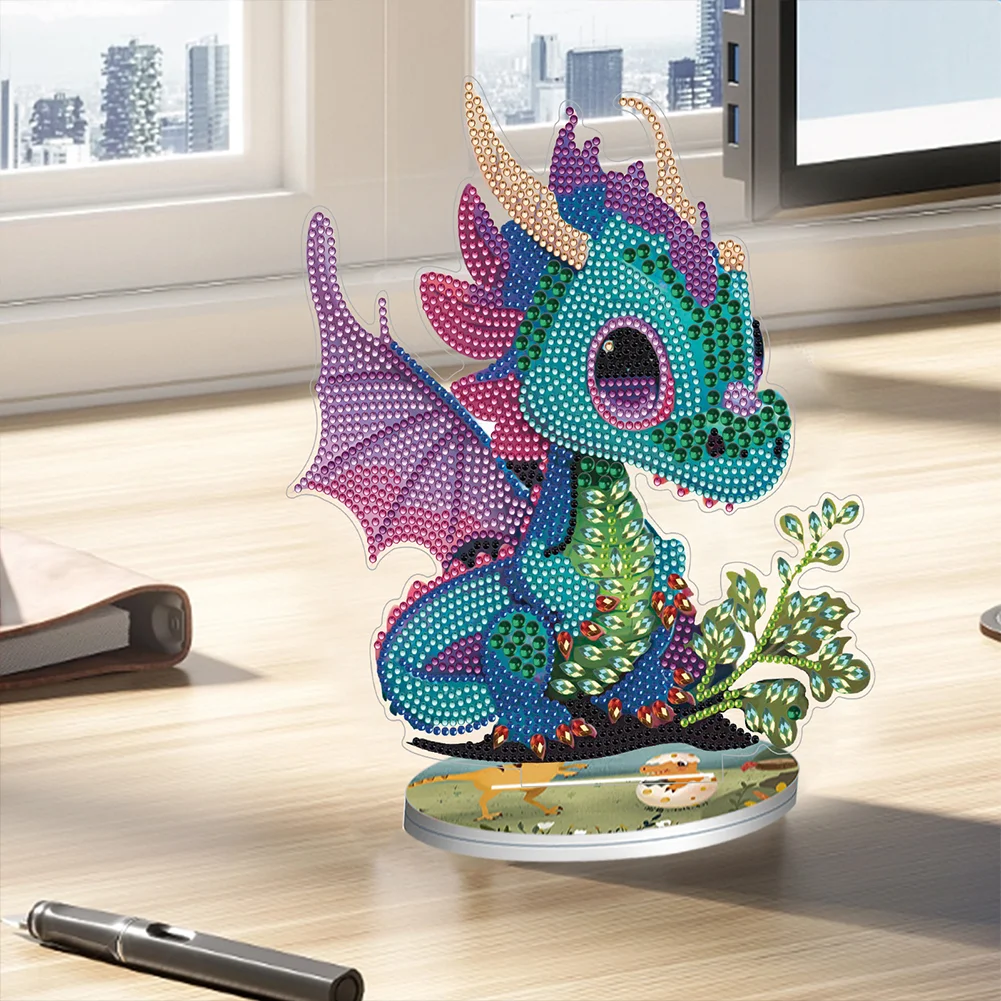 DIY Crystal Diamond Ornament Handmade Dragon Art Craft Acrylic Kids Gift (#5)