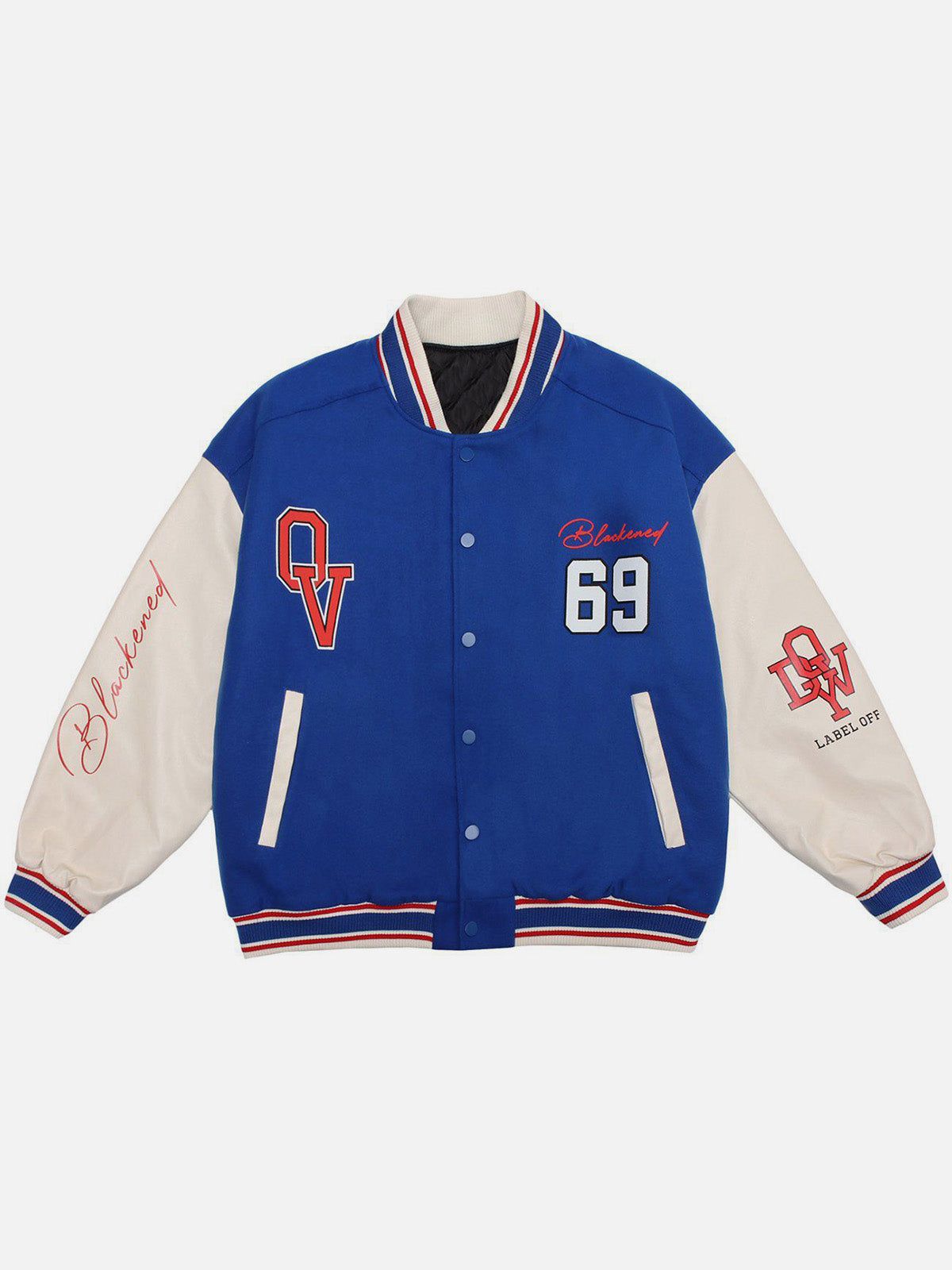 Letter Slogan Foam Printing PU Varsity Jacket