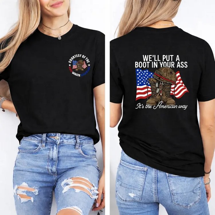 Military Combat Boot Patriotic Unisex Tee Sweatshirt Hoodie Multi Colors