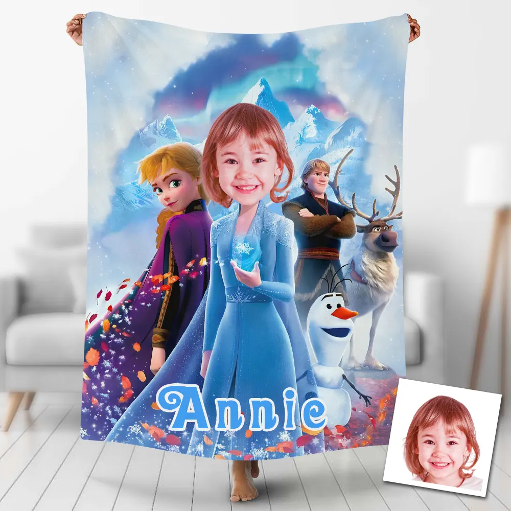 Custom Blankets Personalized Frozen Elsa Princess Blanket