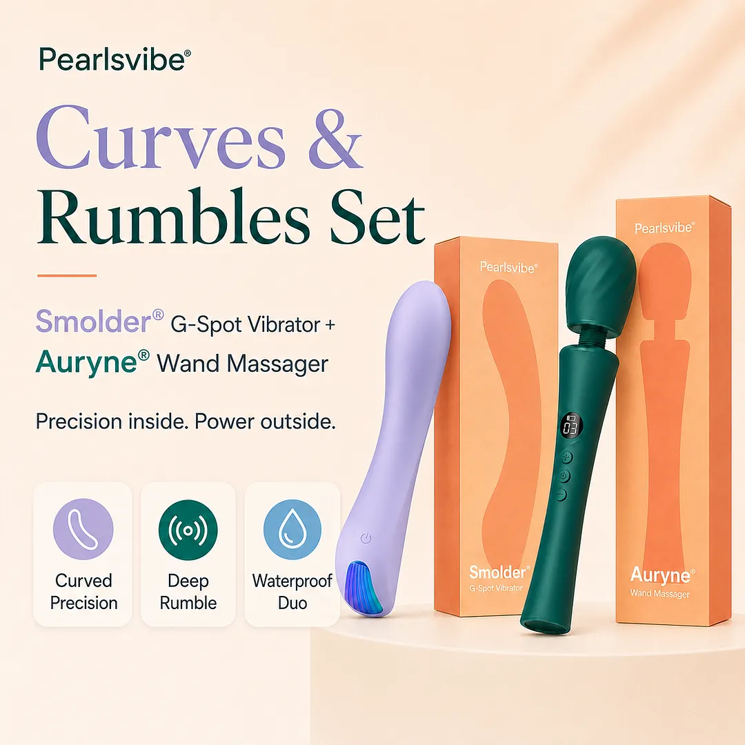 Curves & Rumbles Set - Pearlsvibe&reg; Smolder&reg; G-Spot Vibrator & Auryne&reg; Wand Massager