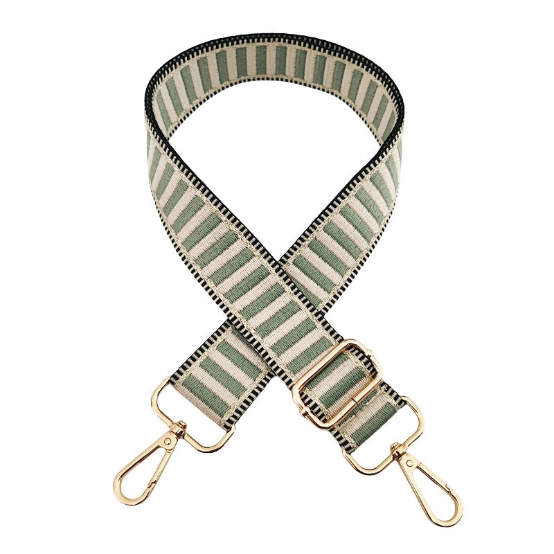 Polyester Cotton Color Block Bag Strap