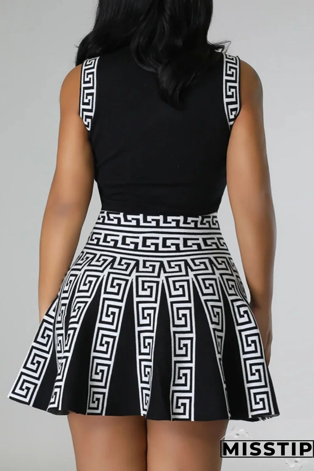 Apricot Casual Print Patchwork O Neck Sleeveless Dress Dresses