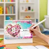 Fleurs 2027 ensemble de calendrier de peinture en diamant en papier DIY avec perceuse sp&eacute;ciale en forme de kit de calendrier mensuel &agrave; table flip fait main pour les adultes pour d&eacute;butants d&eacute;coration de bureau &agrave; domicile