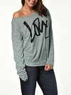 LOVE Print One Shoulder Pullover Sweatshirt