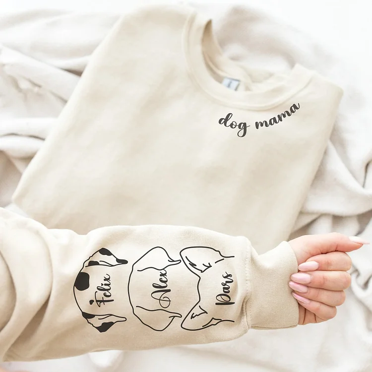 “Dog Mama” – Pet Ears Printed Sweatshirt For Dog Mothers