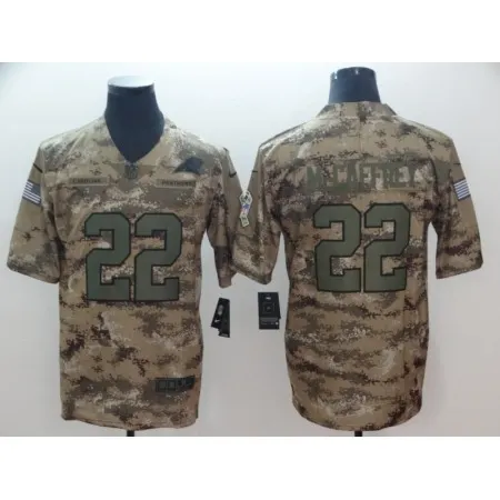 Men's Carolina Panthers #22 Christian McCaffrey 2018 Camo Salute to Service Limited Stitched NFL Jersey