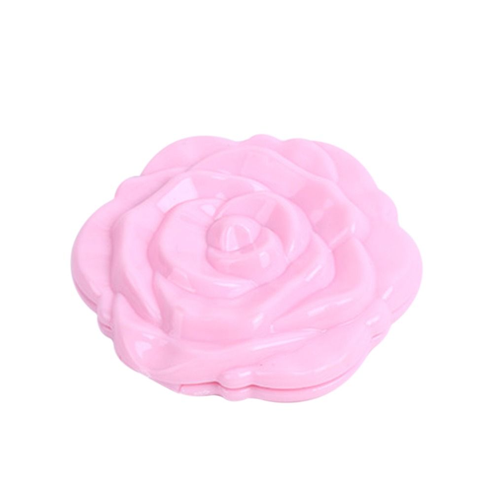 Wwshell Double-Sided Rose Flower Makeup Mirror Round Shape Handheld Mini Pocket Mirror Convenient Cosmetic Mirror Travel Beauty Tool